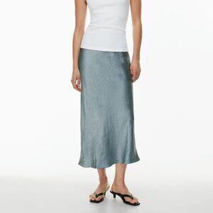 Aritzia Babaton Slip Satin Maxi Skirt in Slab Blue (Size 6)